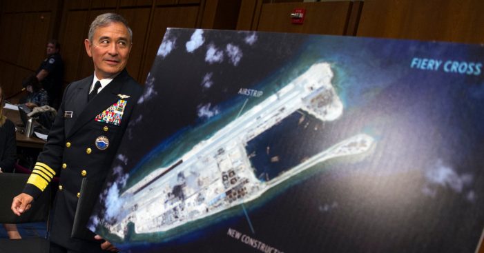 Admiral warns U.S. will not allow China to seize control of South China Sea