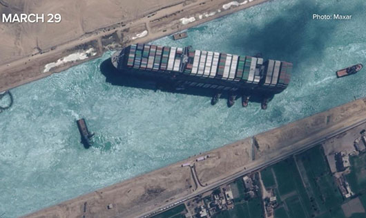As Egypt eases out of U.S. orbit, its vulnerability is highlighted by Suez Canal closure