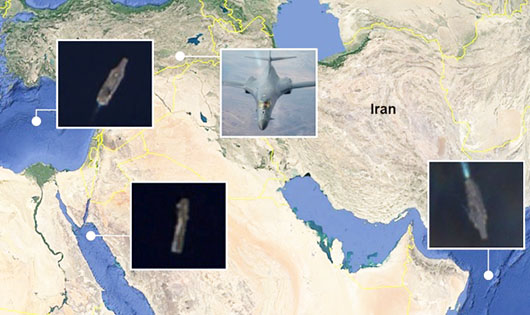 U.S. deploys carrier group near Iran, strategic bombers in Gulf