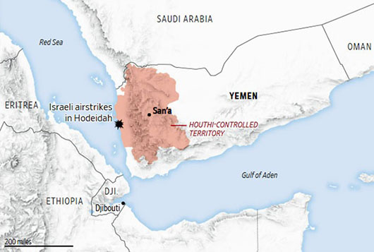 In firsts, Israel strikes Houthis in Yemen after drone attack hits Tel Aviv
