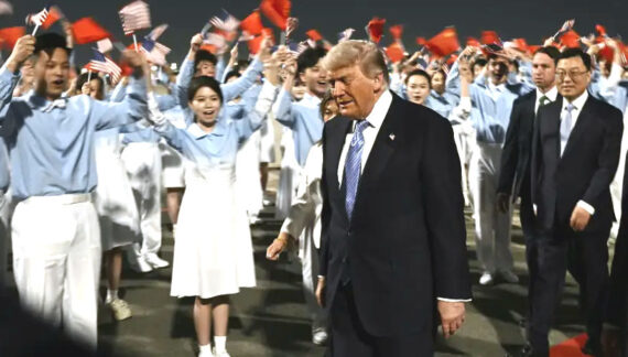 Accentuating the positive, Trump heads to Beijing as multi-front conflict rages