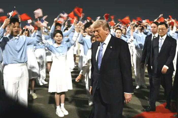 Accentuating the positive, Trump heads to Beijing as multi-front conflict rages Accentuating the positive, Trump heads to Beijing as multi-front conflict rages